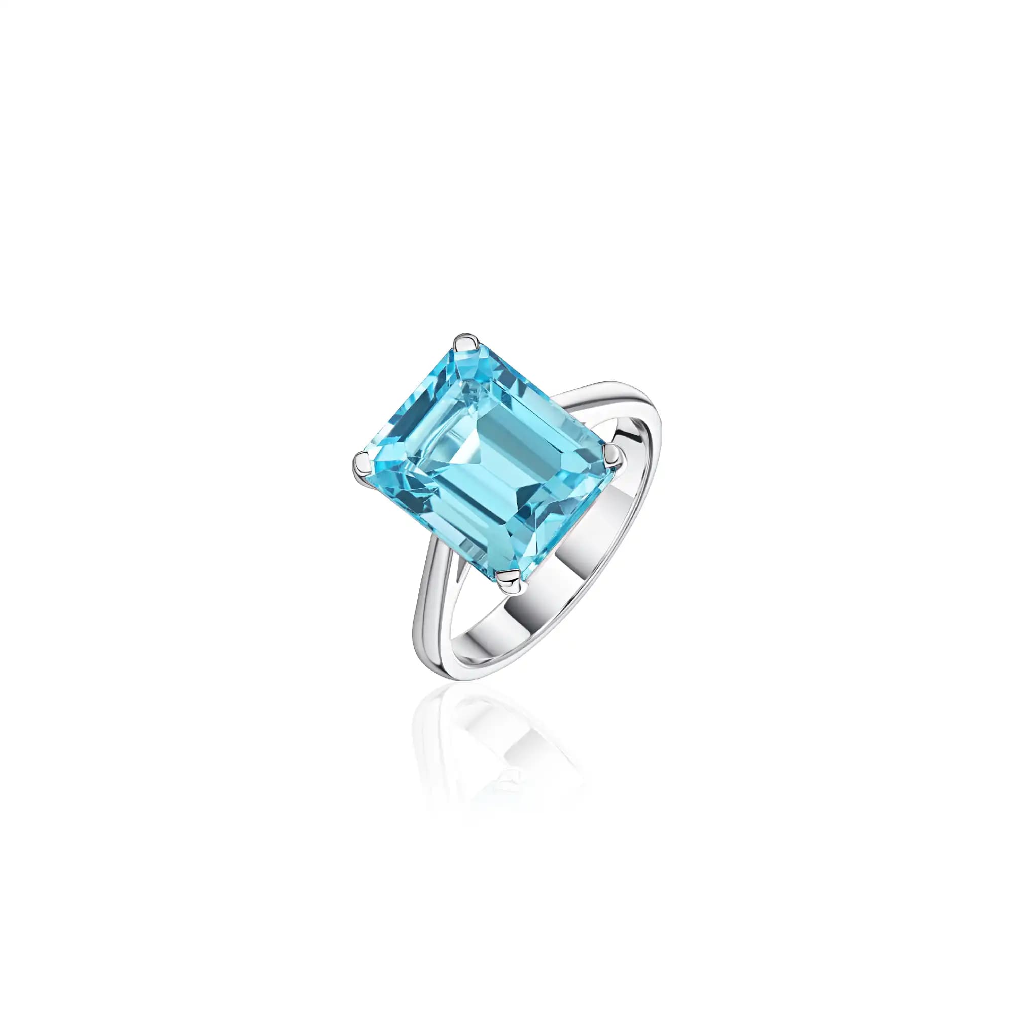 8.80 ct Aquamarine Ring, 14k white gold