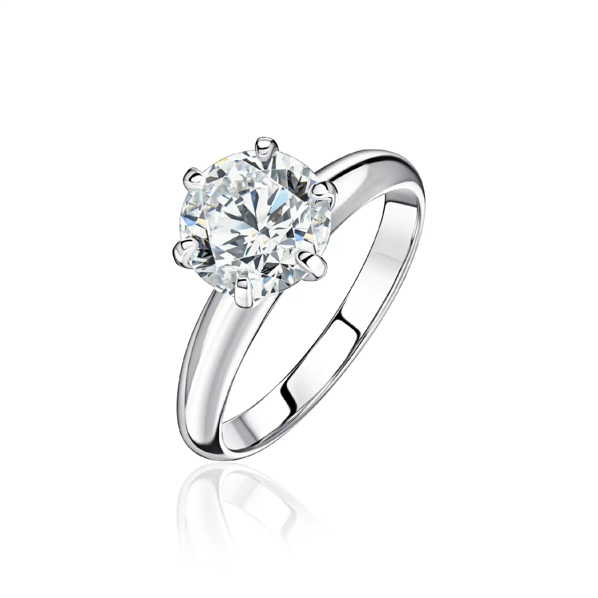 2.00 ct Diamond Solitaire Engagement Ring, 18k white gold