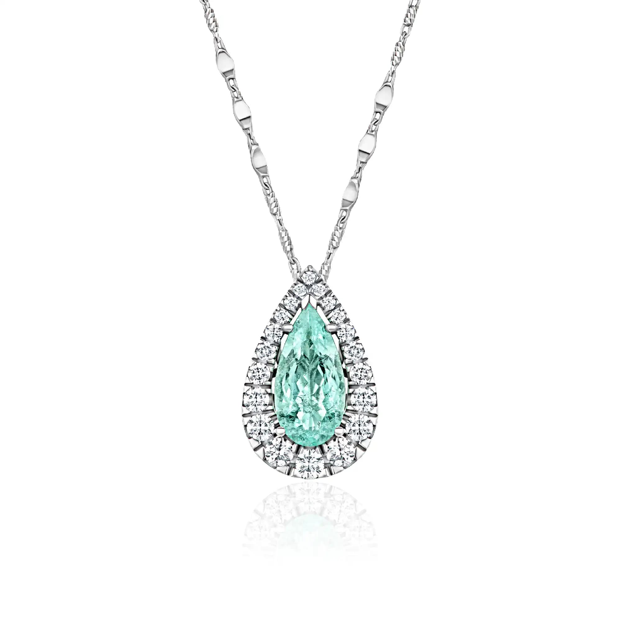 2.38 ct Paraiba Tourmaline Necklace, 14k white gold