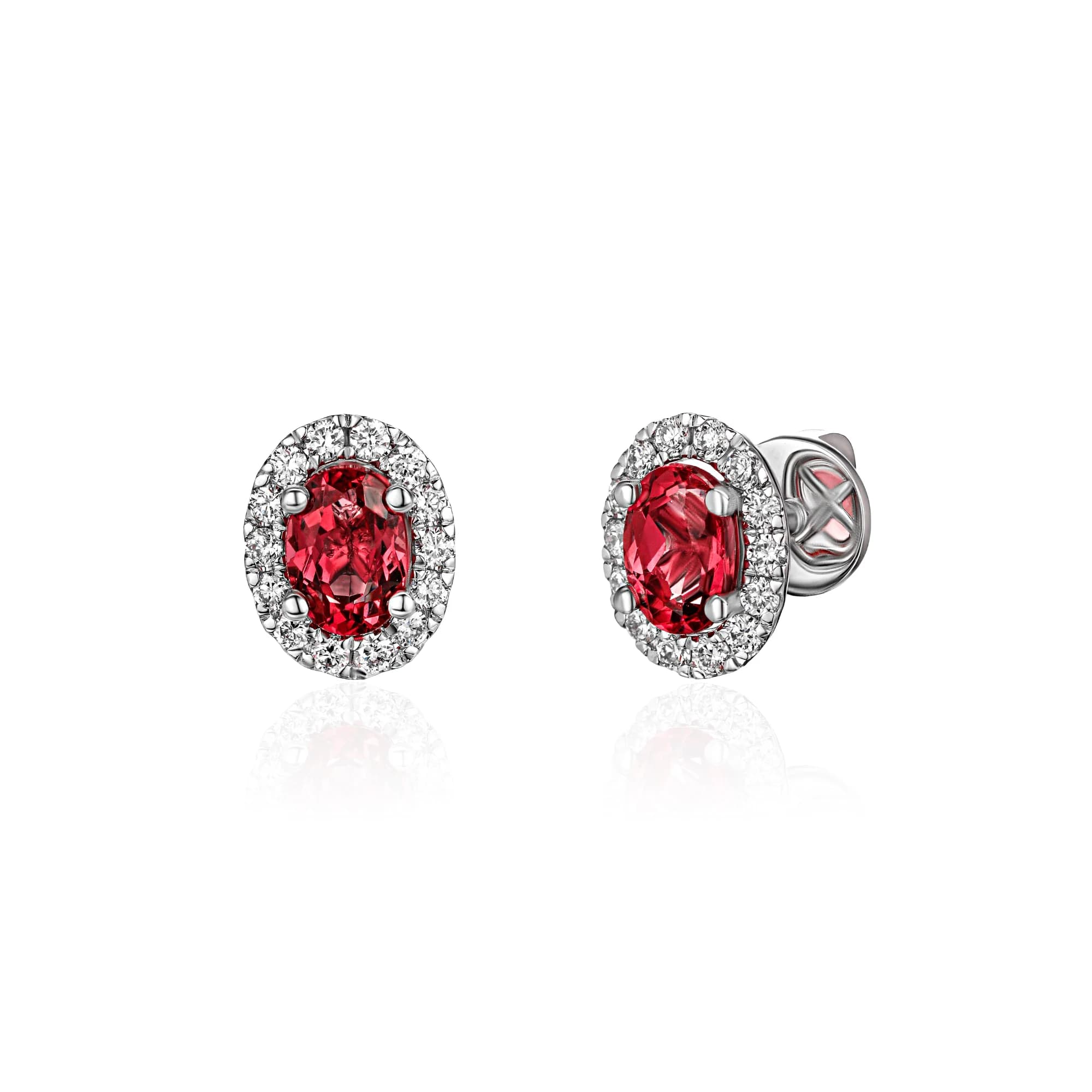 1.14 ct Mahenge Spinel Stud Earrings, 14k white gold