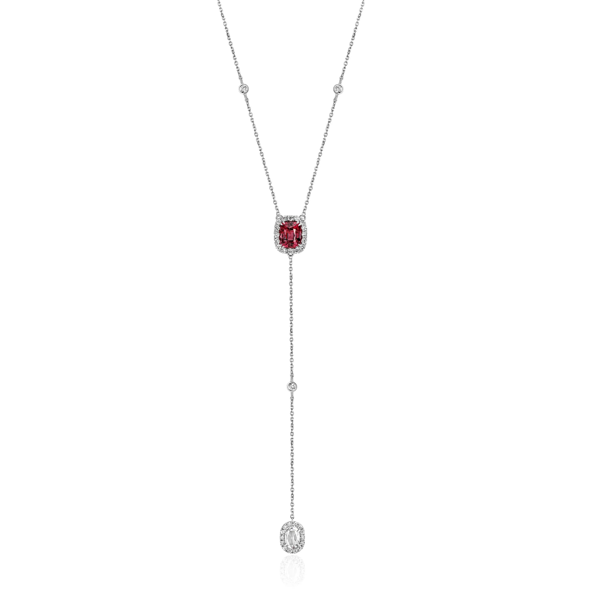 1.76 ct Mahenge Spinel Pendant Necklace, 14k white gold