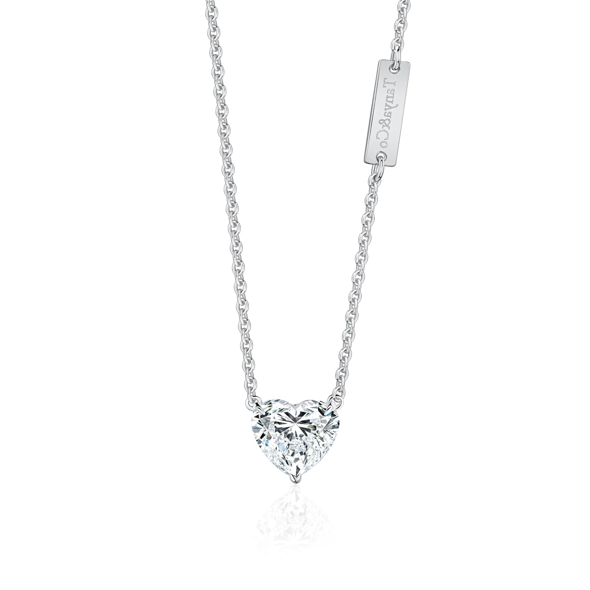 2.00 ct Heart-Shaped Diamond Pendant Necklace, 14k white gold