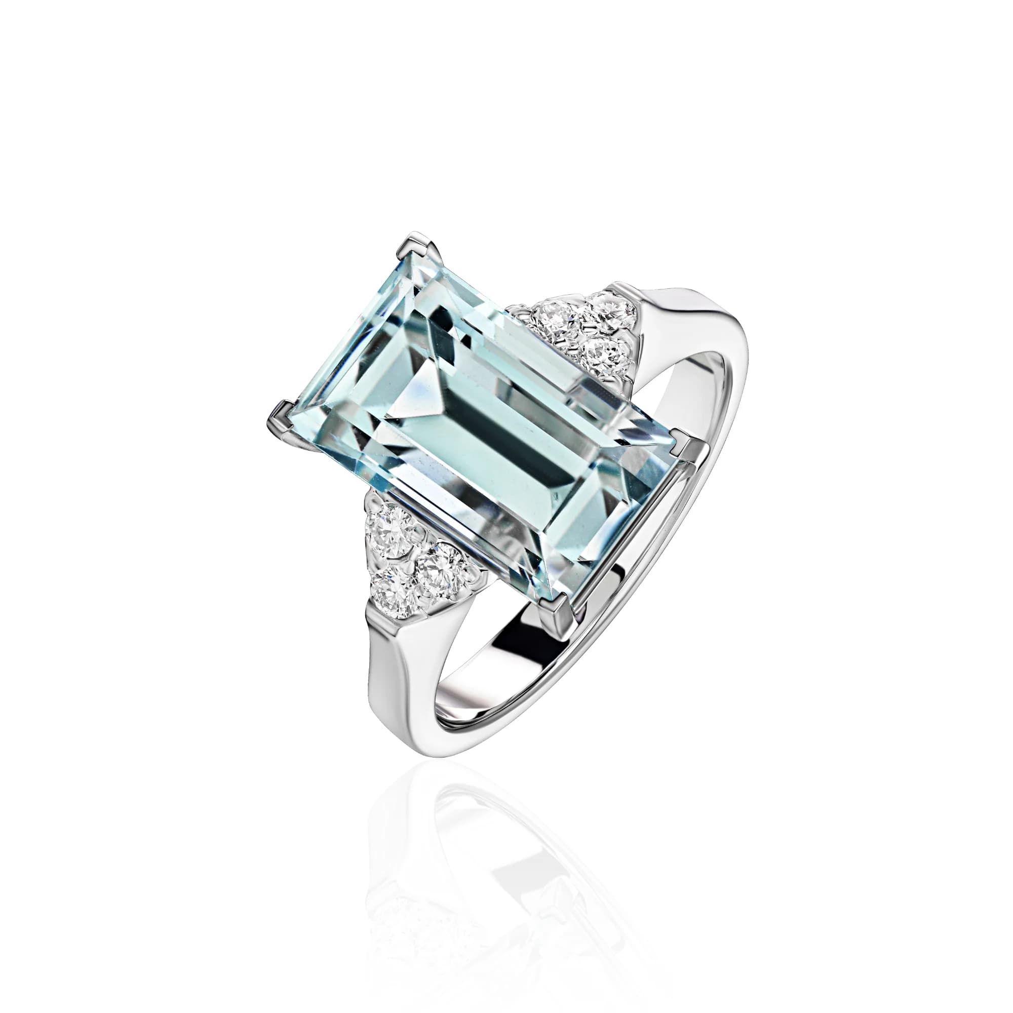 5.54 ct Aquamarine Ring, 14k white gold