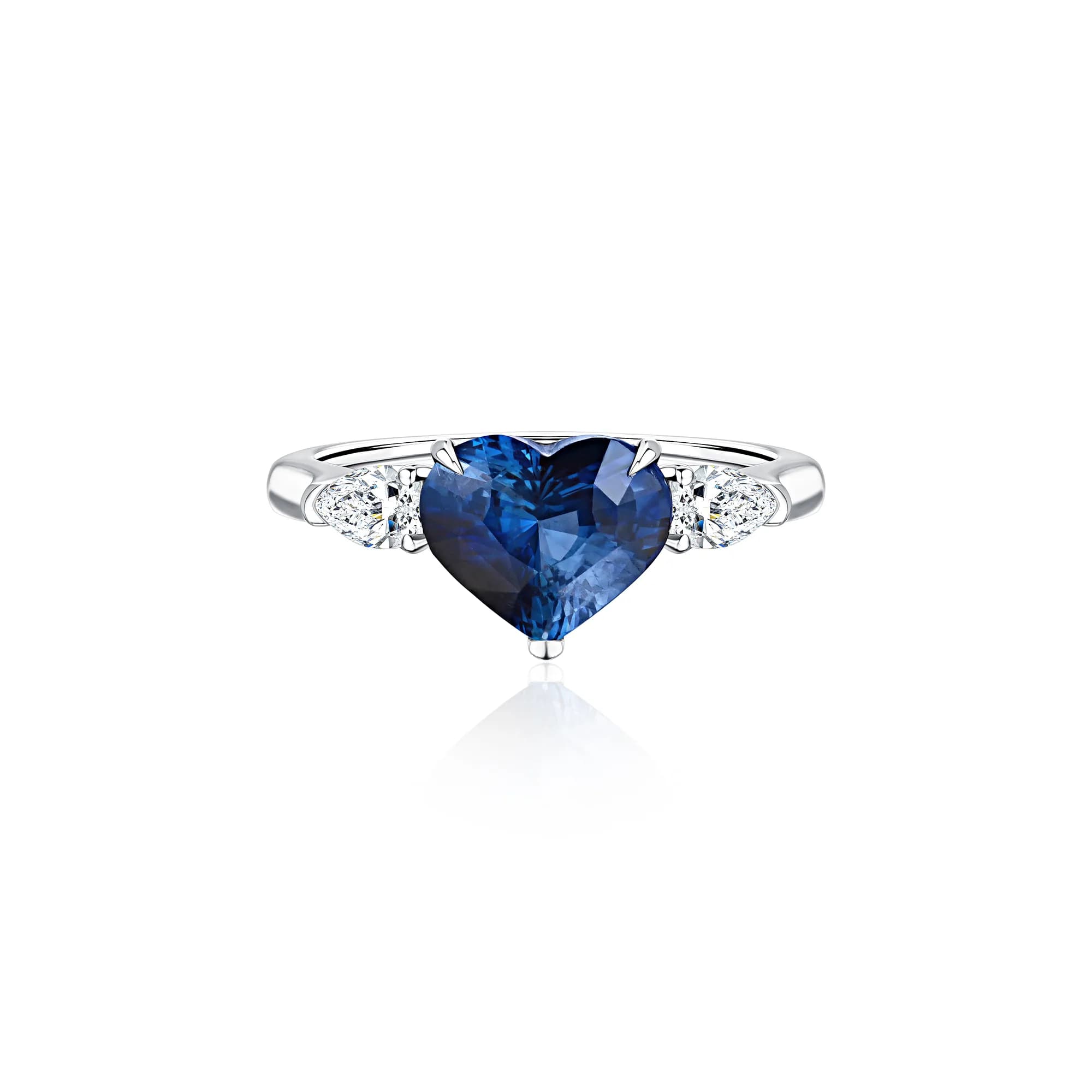 2.98 ct Sapphire & Diamond Ring, 18k white gold