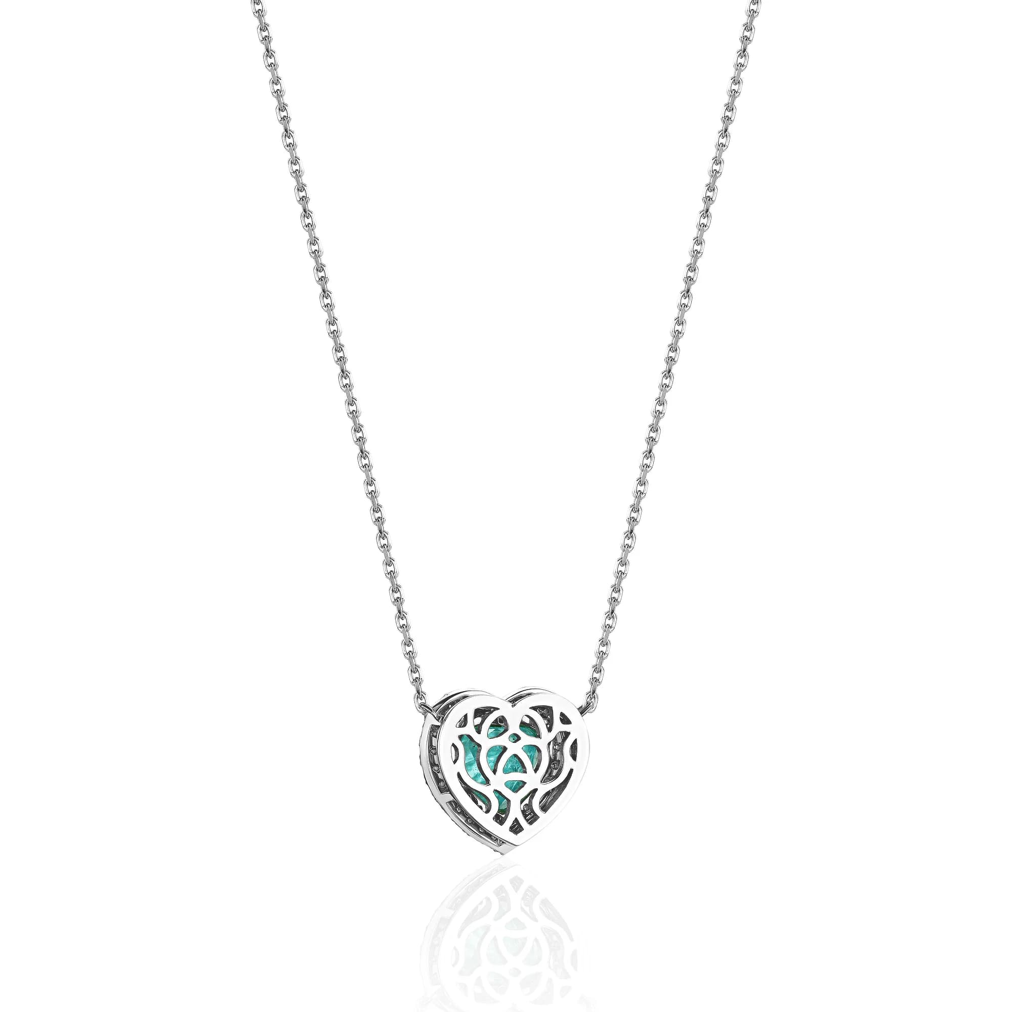 1.34 ct Paraiba Tourmaline Pendant Necklace, 14k white gold