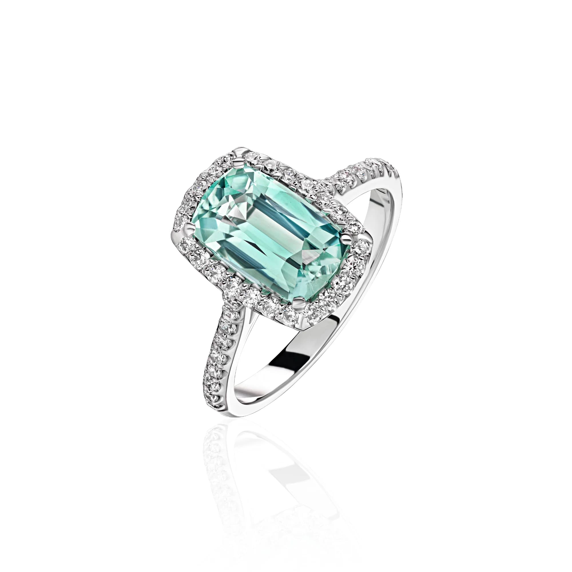 3.30 ct Aquamarine Ring, 14k white gold
