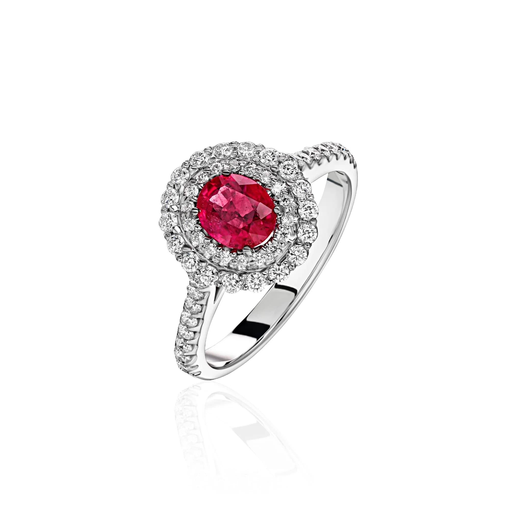 0.76 ct Ruby Ring, 14k white gold