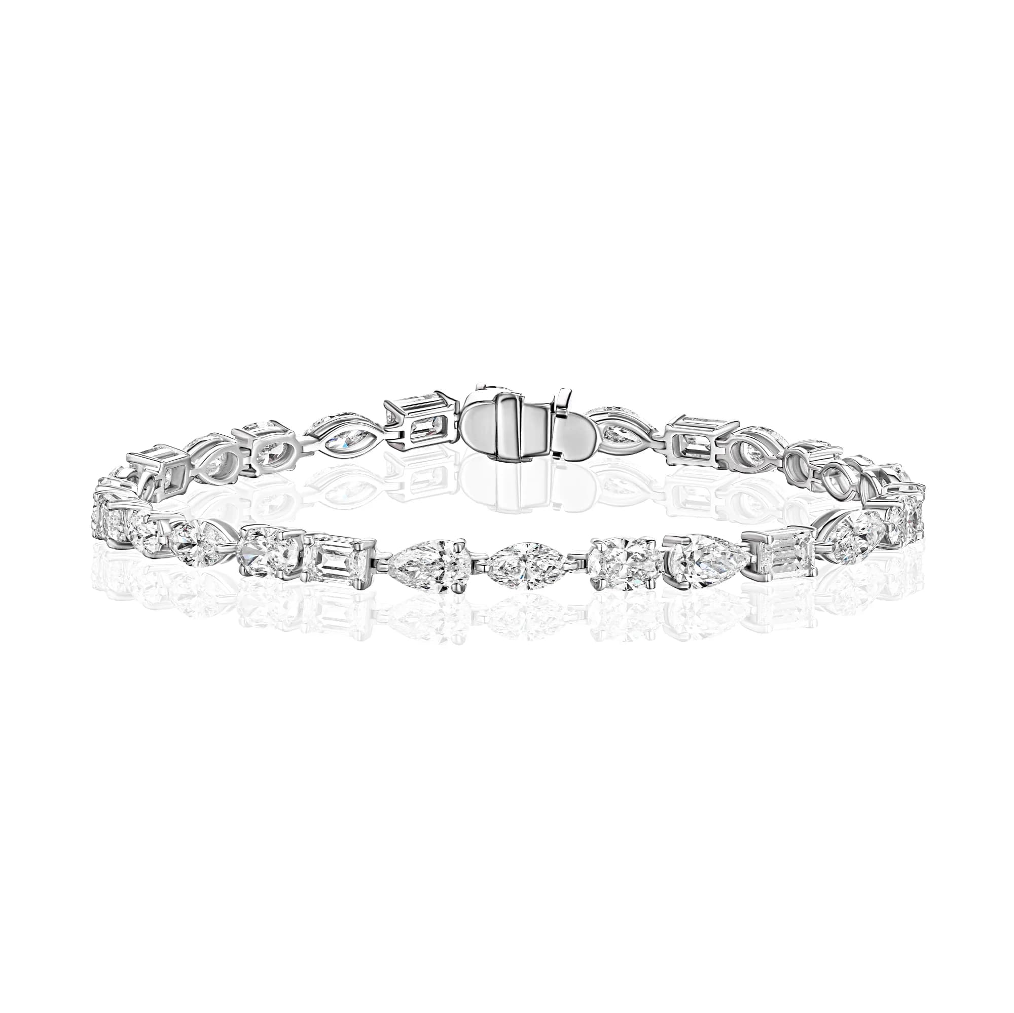 8.04 ct Fancy Color Diamond Tennis Bracelet, 18k white gold