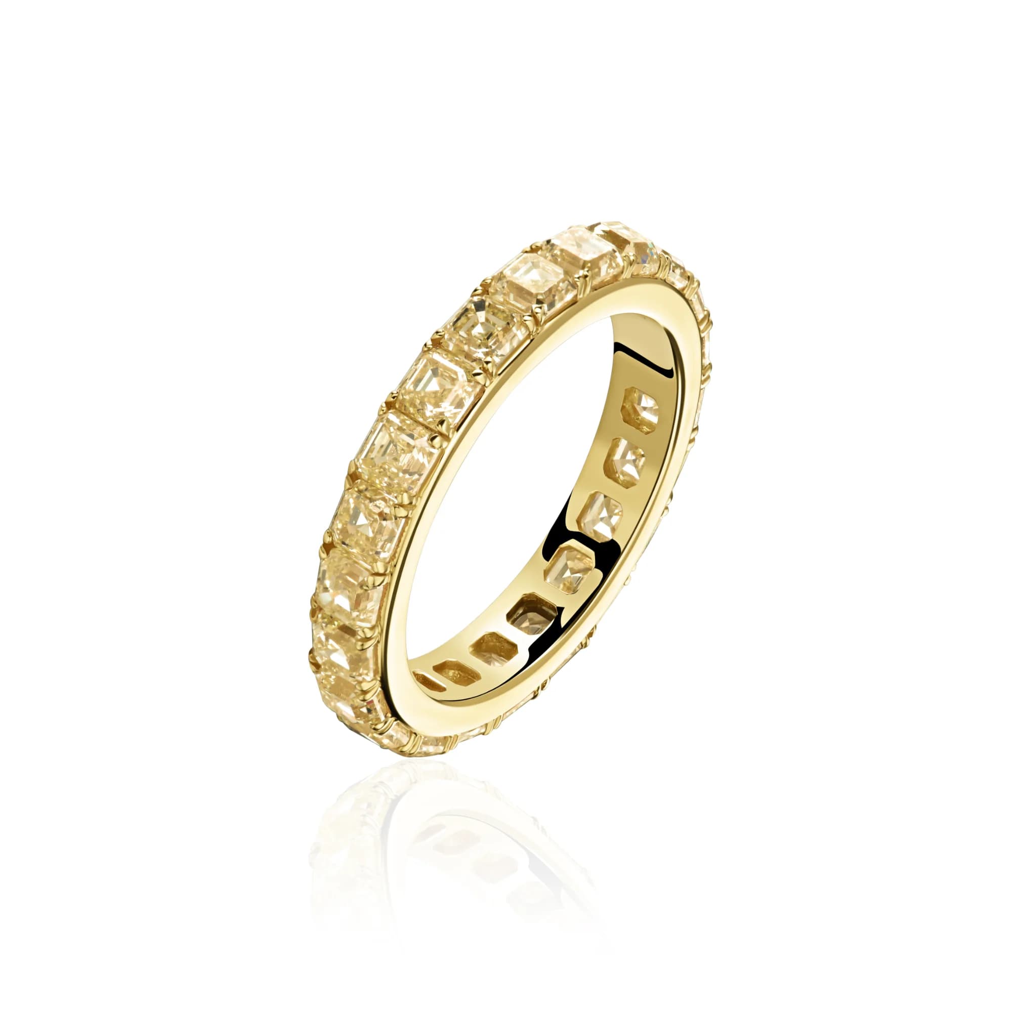 4.93 ct Yellow Diamond Ring, 18k yellow gold