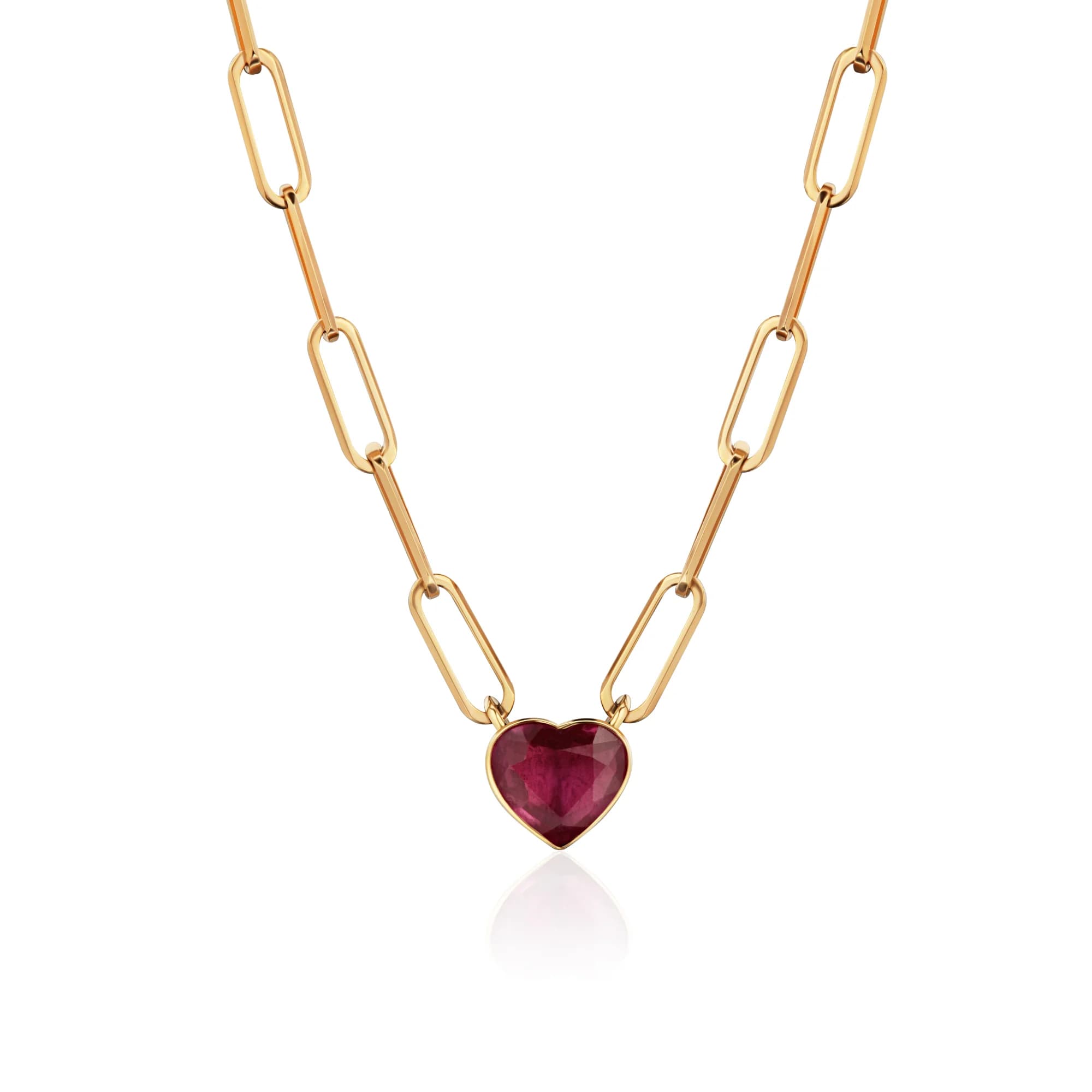 1.18 ct Ruby Pendant Necklace, 18k yellow gold