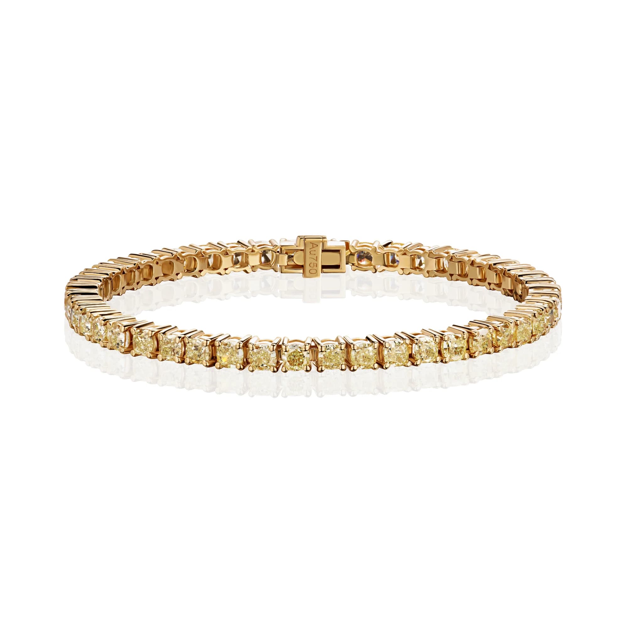 10.06 ct Yellow Diamond Tennis Bracelet, 18k yellow gold
