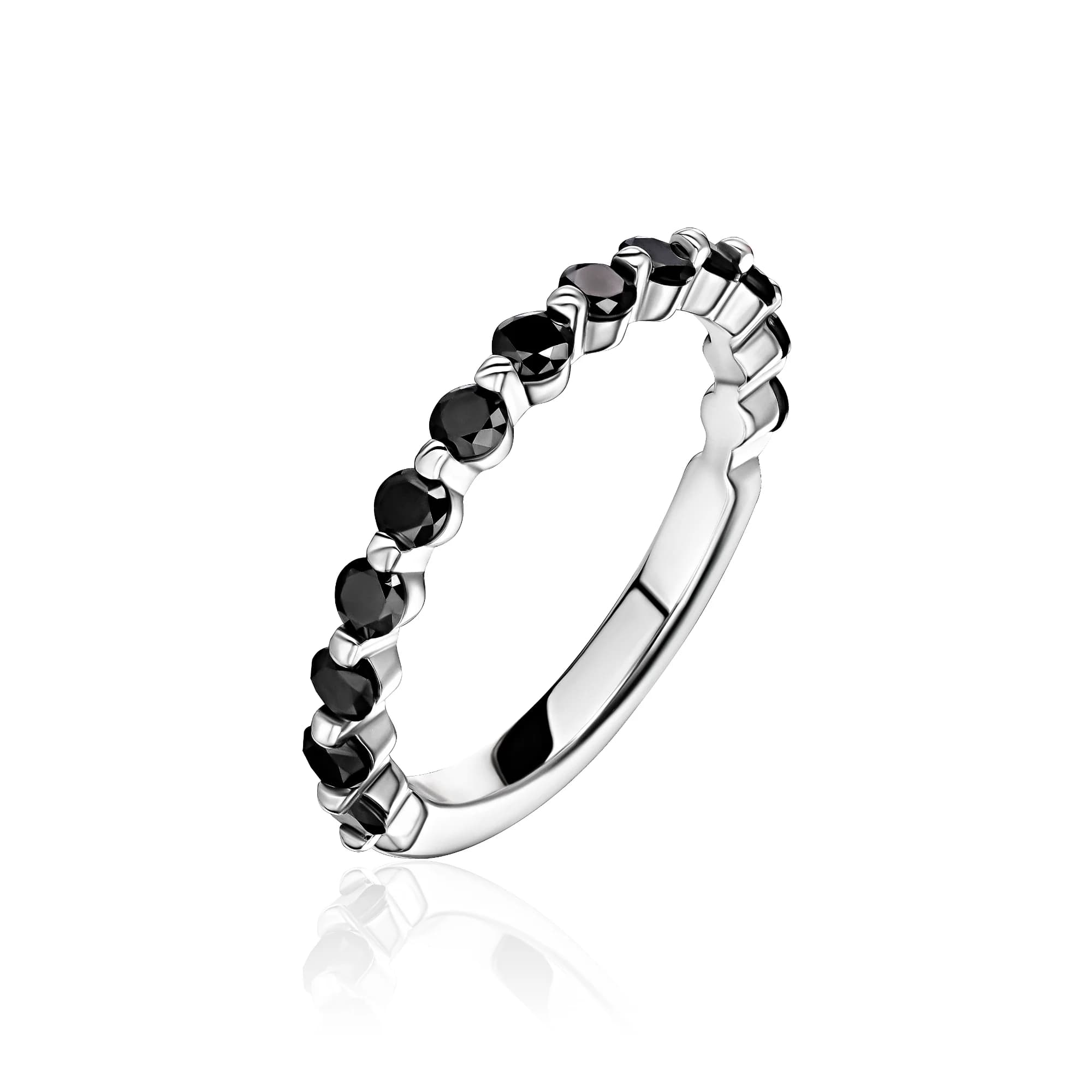0.61 ct Black Diamond Ring, 14k white gold
