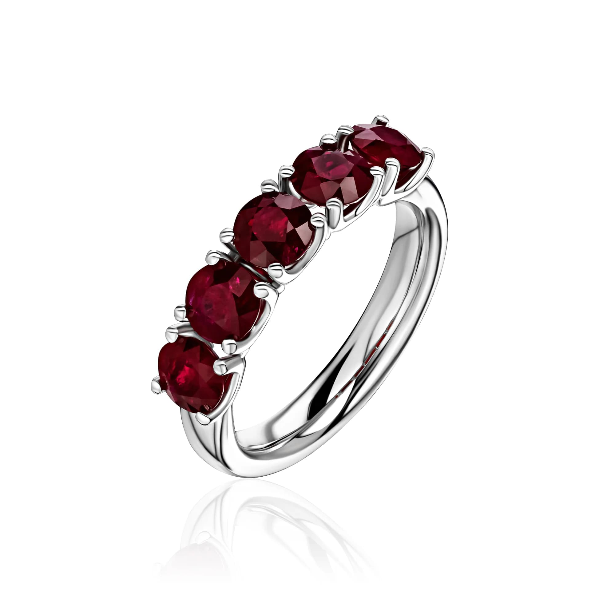 3.02 ct Vivid Red Ruby Ring, 18k white gold