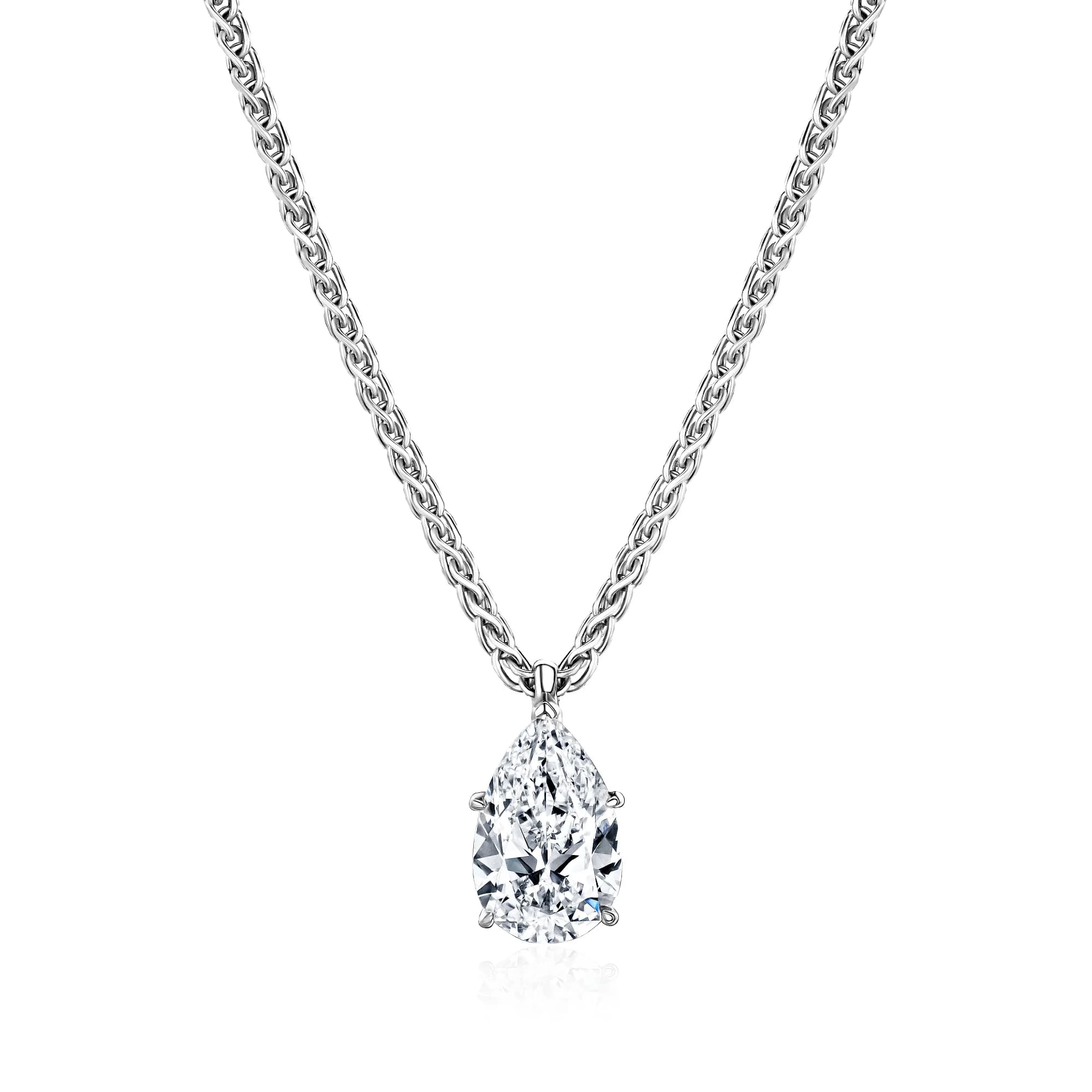 0.62 ct Diamond Solitaire Pendant Necklace, 18k white gold
