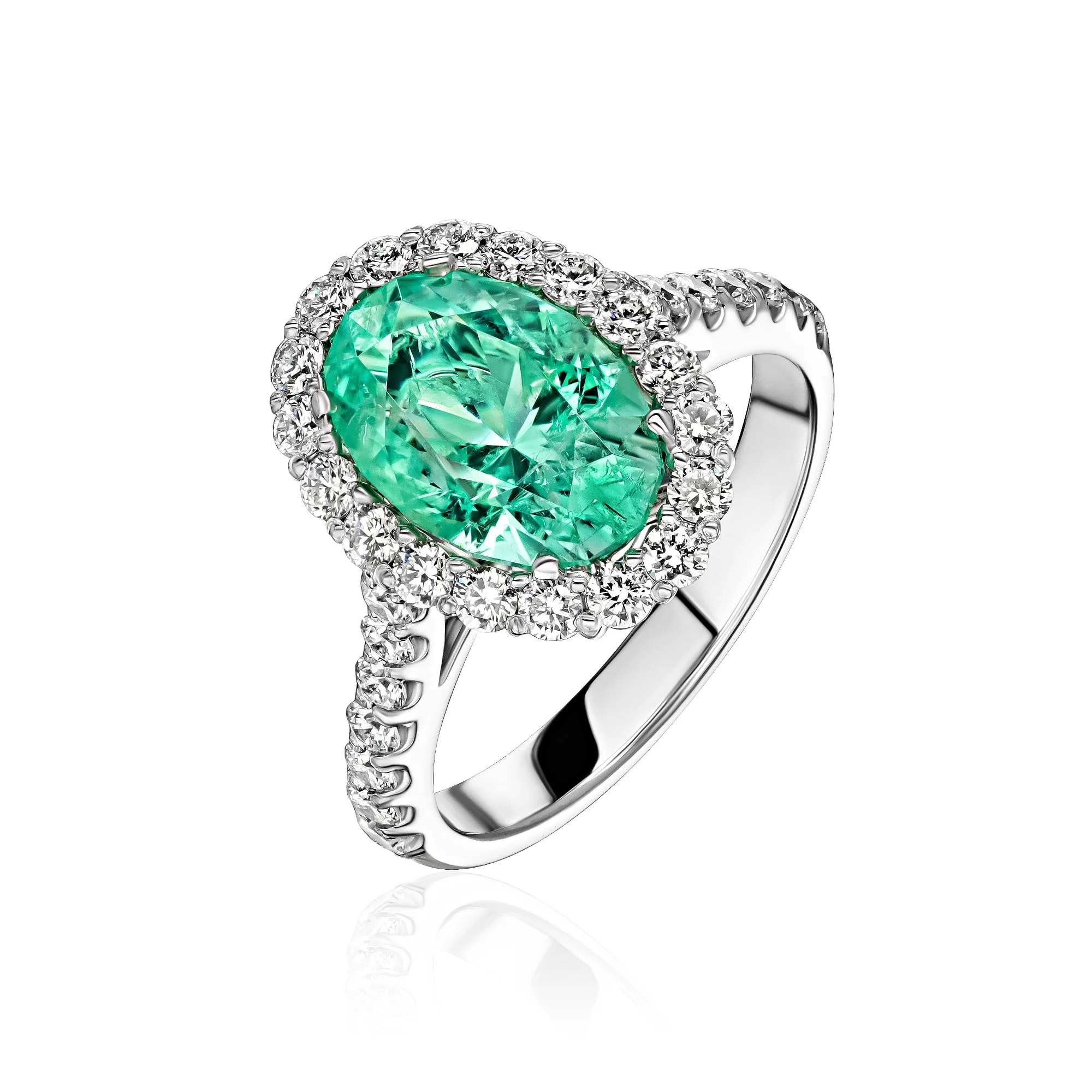 3.25 ct Emerald Ring, 18k white gold