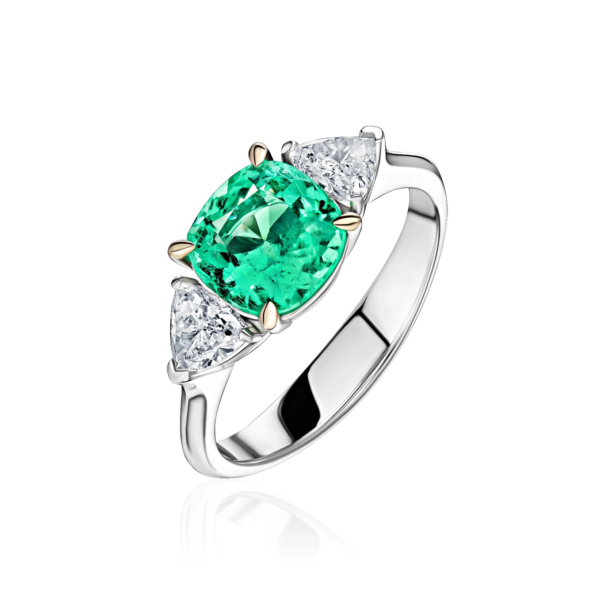 2.14 ct Emerald Ring, 18k white gold