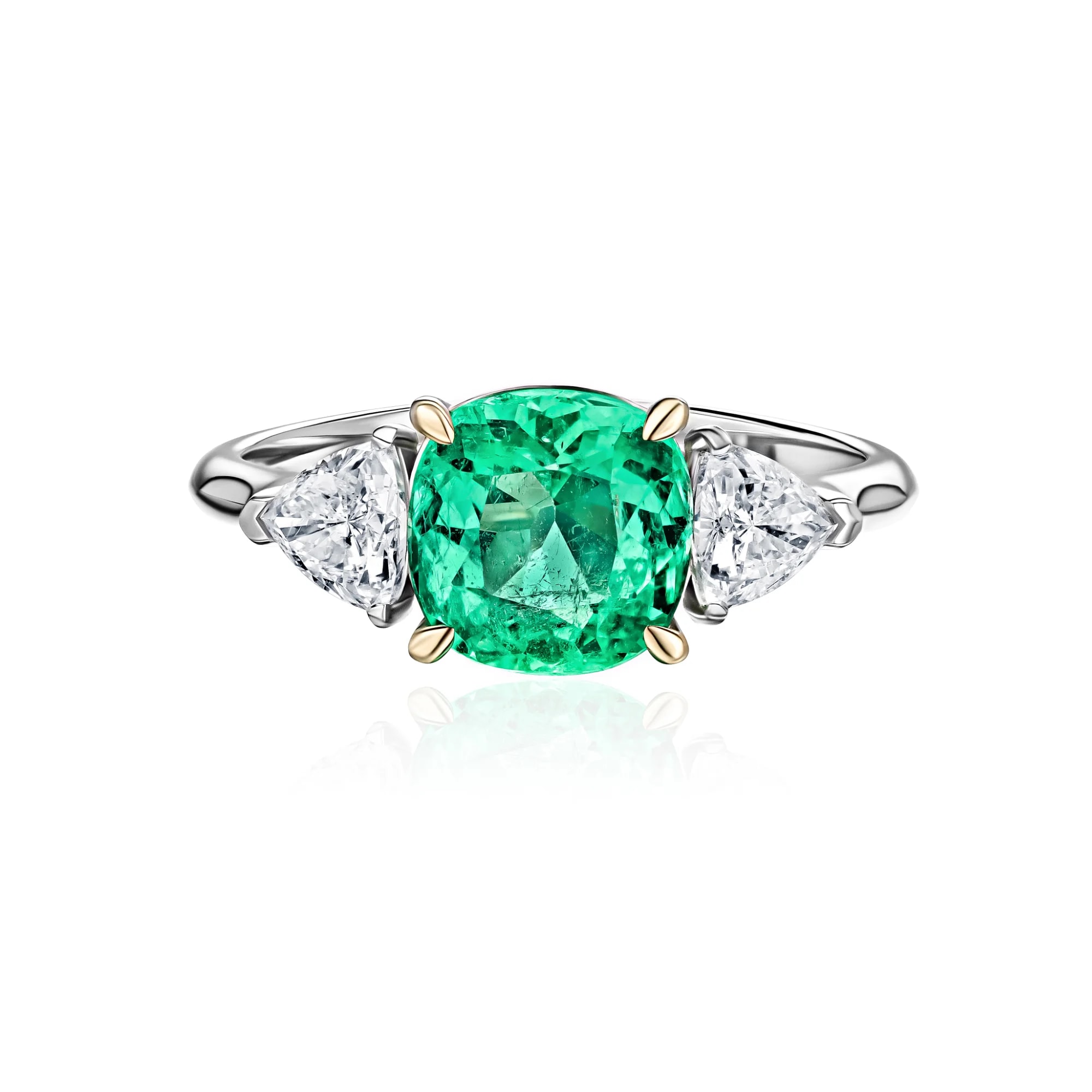 2.14 ct Emerald Ring, 18k white gold