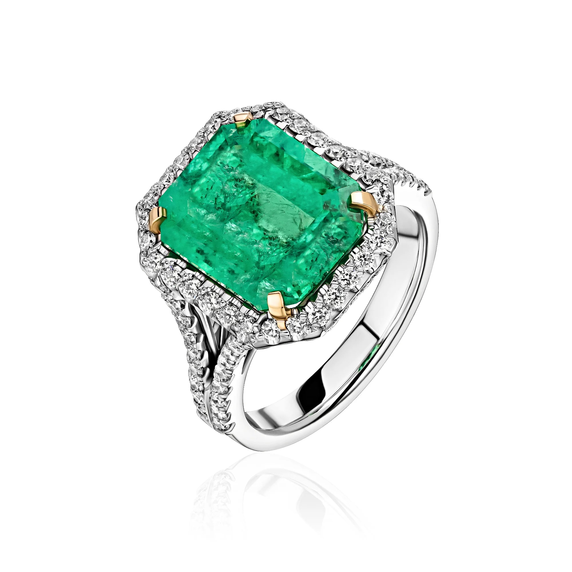 7.44 ct Emerald Ring, 18k white gold