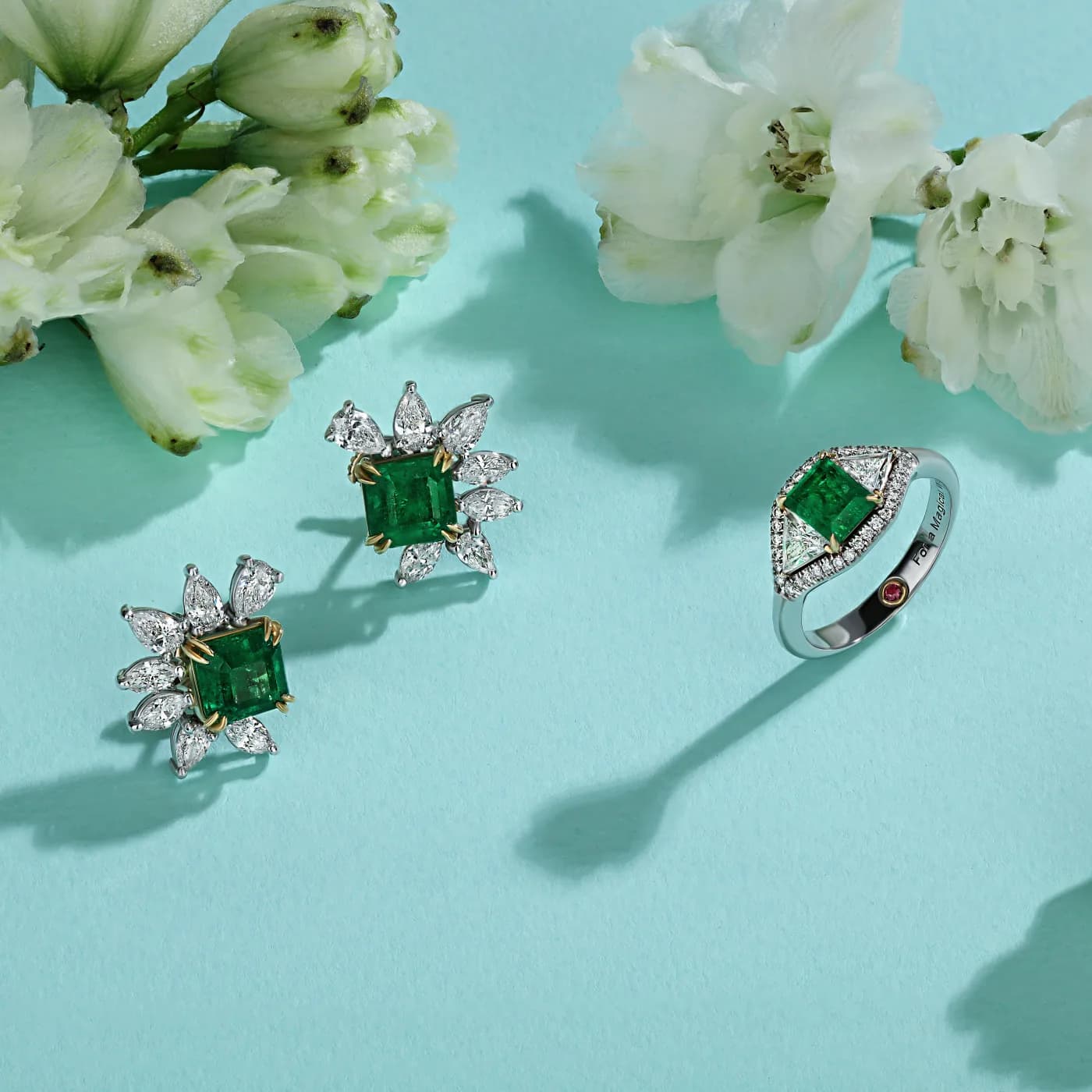 Handmade jewelry piece with precious stones